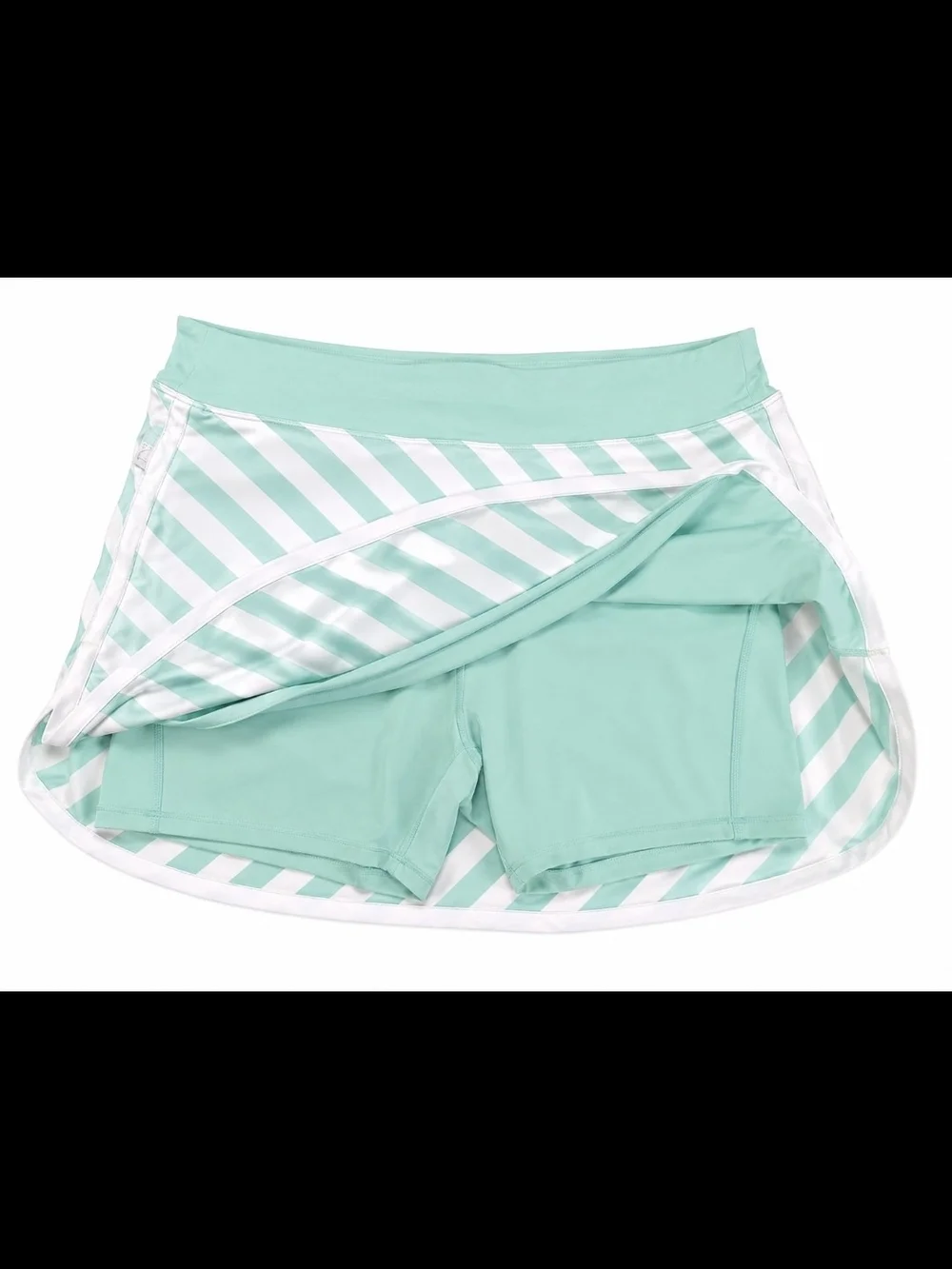 Nike Mint and White Striped Athletic Skort - Women